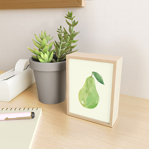 Intemporalis Pear Watercolor Illustration Framed Mini Art Print