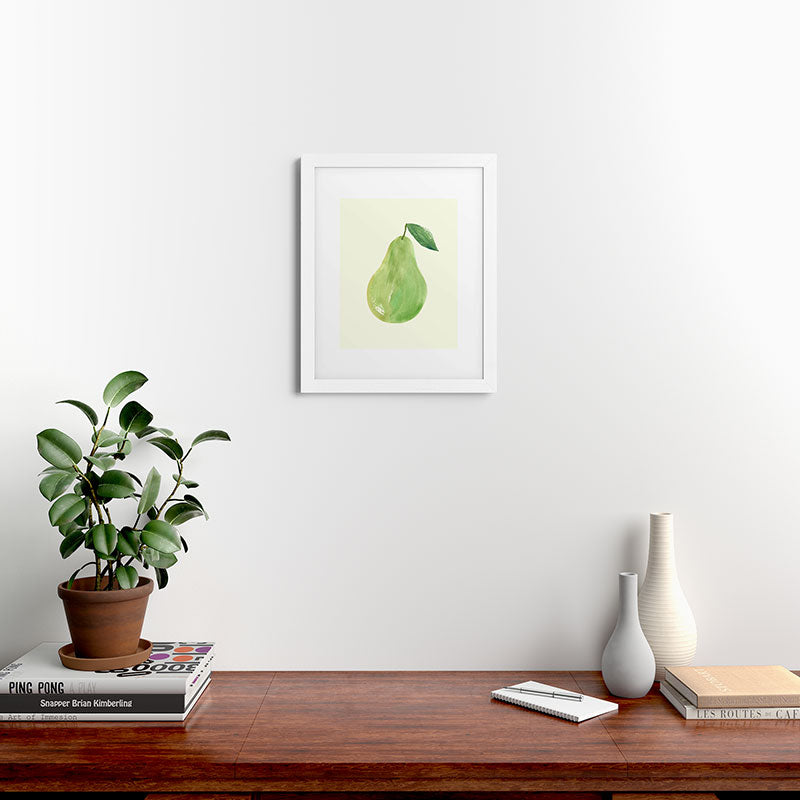 Intemporalis Pear Watercolor Illustration Framed Art Print
