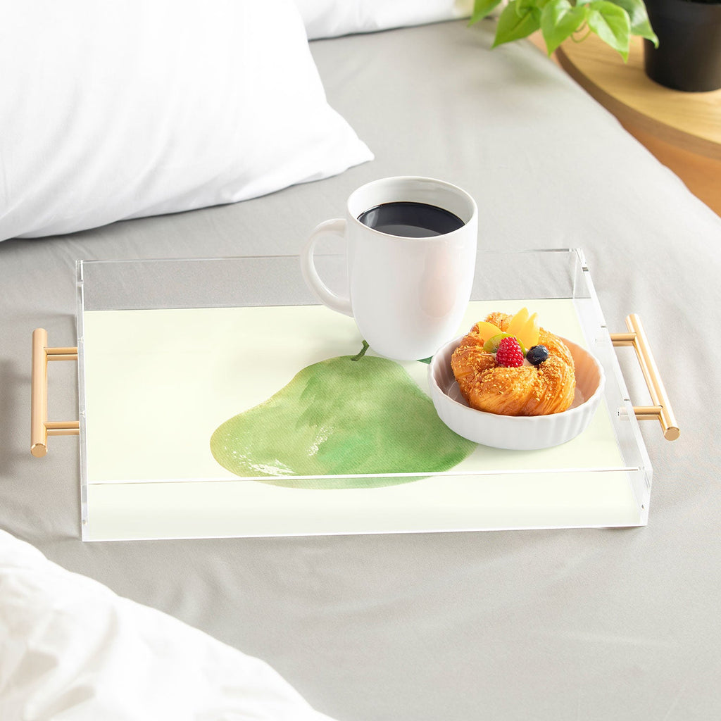 Intemporalis Pear Watercolor Illustration Acrylic Tray