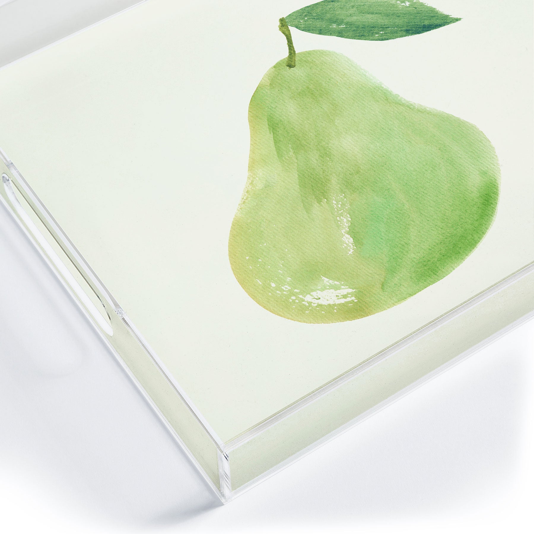 Intemporalis Pear Watercolor Illustration Acrylic Tray