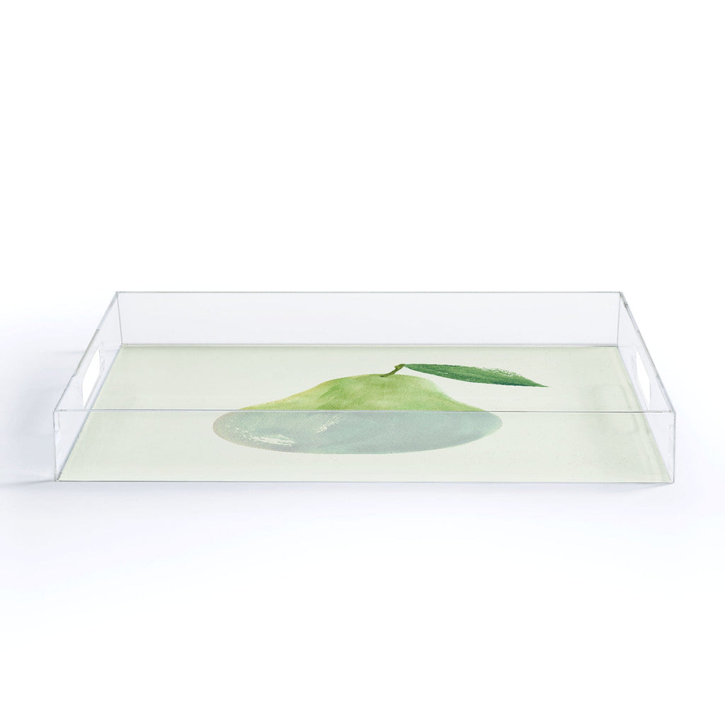 Intemporalis Pear Watercolor Illustration Acrylic Tray