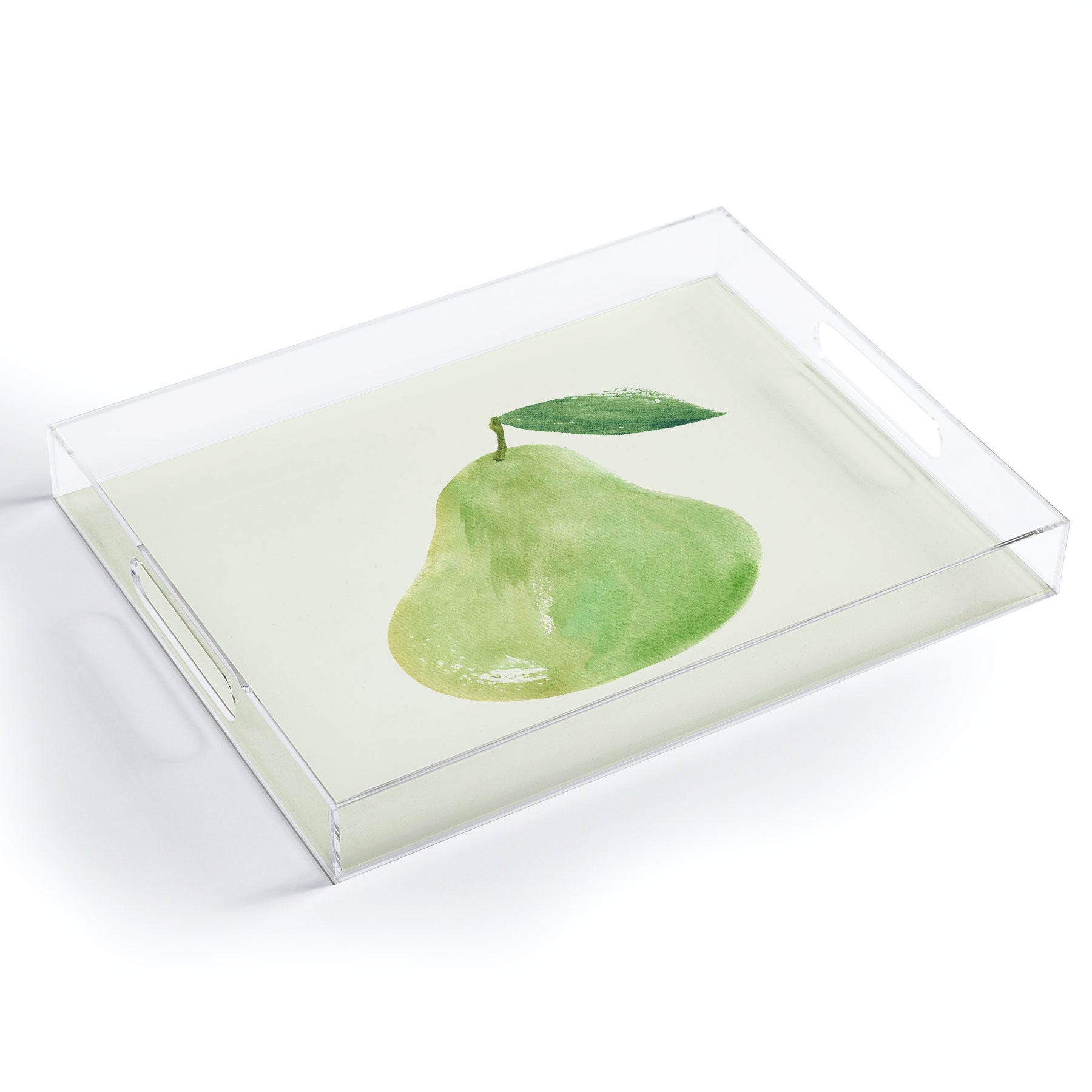 Intemporalis Pear Watercolor Illustration Acrylic Tray