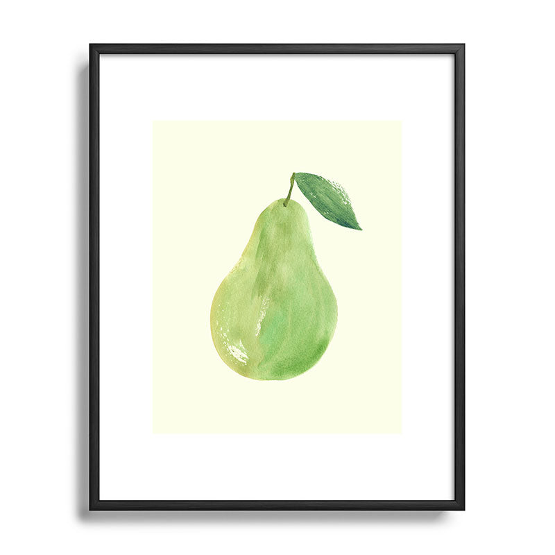 Intemporalis Pear Watercolor Illustration Metal Framed Art Print