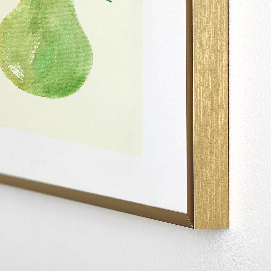 Intemporalis Pear Watercolor Illustration Metal Framed Art Print