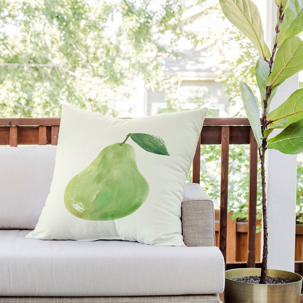Intemporalis Pear Watercolor Illustration Outdoor Throw Pillow