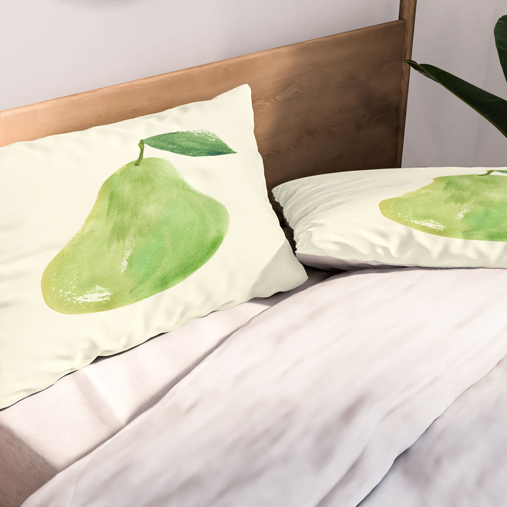 Intemporalis Pear Watercolor Illustration Pillow Shams