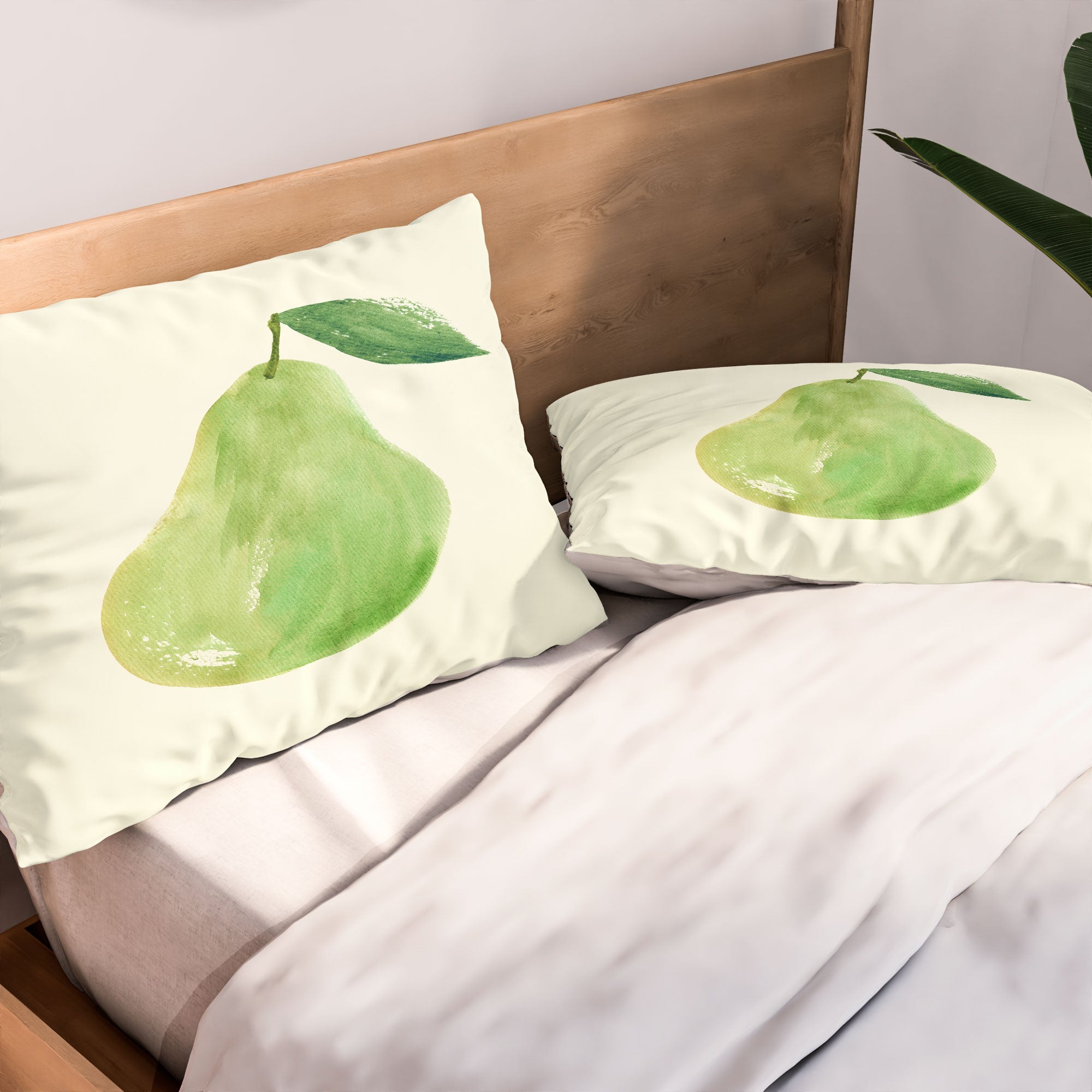 Intemporalis Pear Watercolor Illustration Pillow Shams