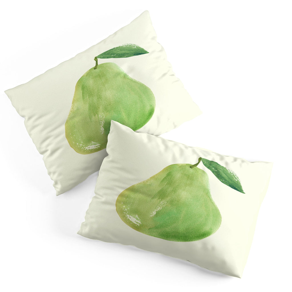 Intemporalis Pear Watercolor Illustration Pillow Shams
