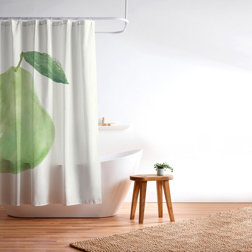 Intemporalis Pear Watercolor Illustration Shower Curtain