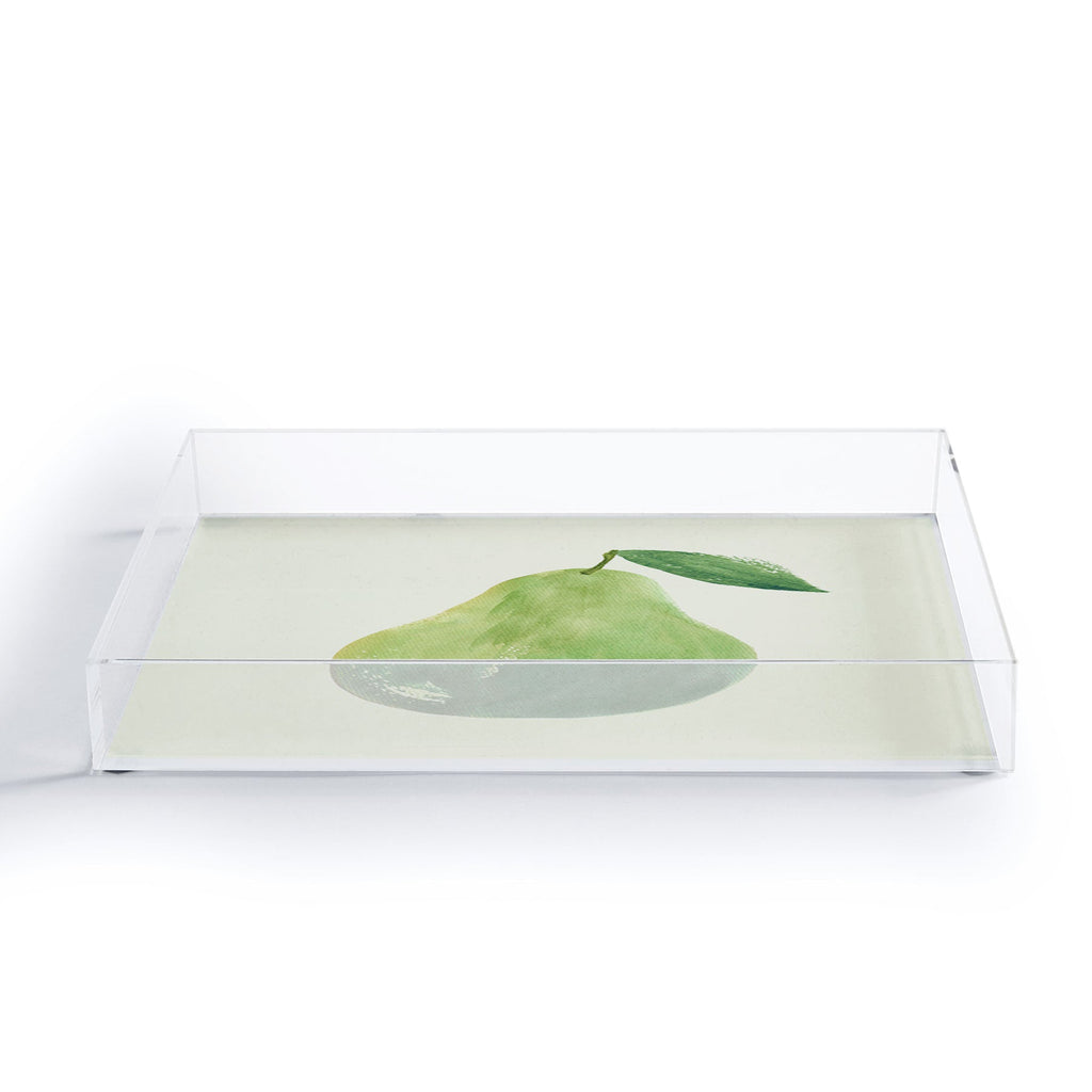 Intemporalis Pear Watercolor Illustration Acrylic Tray