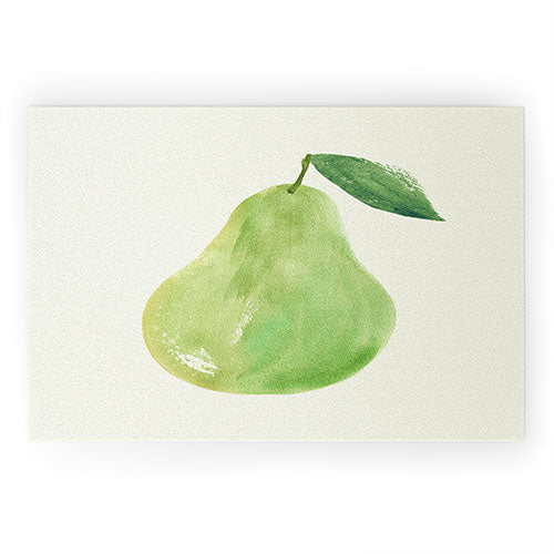 Intemporalis Pear Watercolor Illustration Welcome Mat