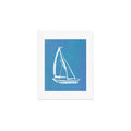 Intemporalis Sailboat Drawing Blue Art Print