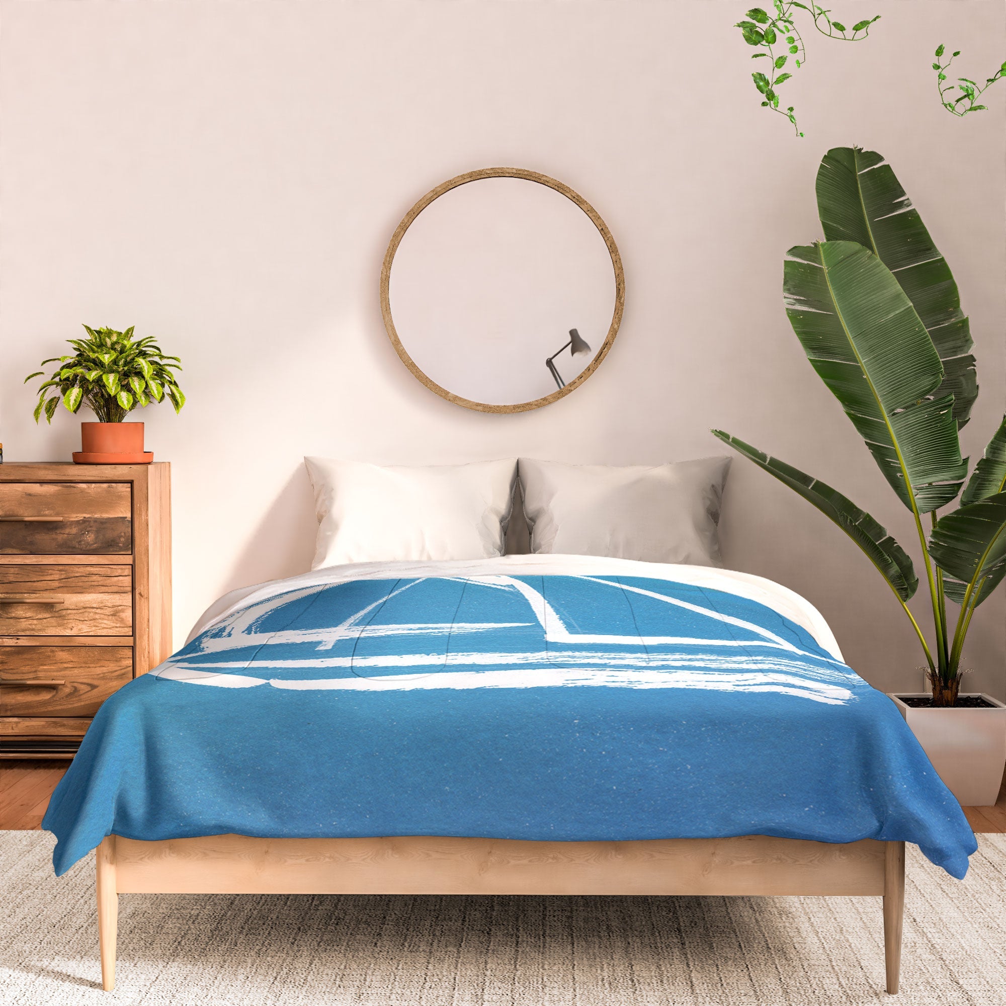 Intemporalis Sailboat Drawing Blue Comforter