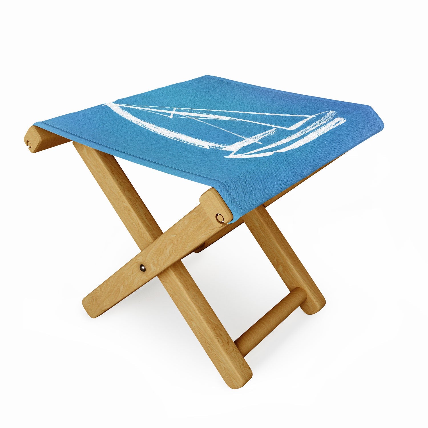 Intemporalis Sailboat Drawing Blue Folding Stool