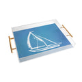 Intemporalis Sailboat Drawing Blue Acrylic Tray