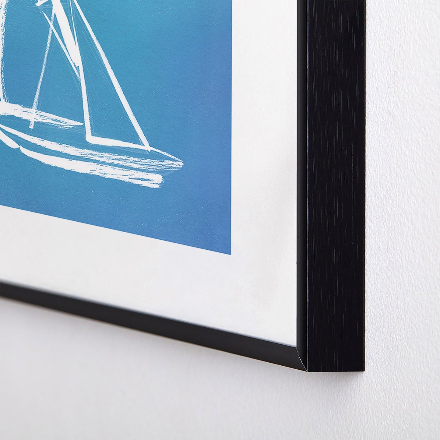 Intemporalis Sailboat Drawing Blue Metal Framed Art Print