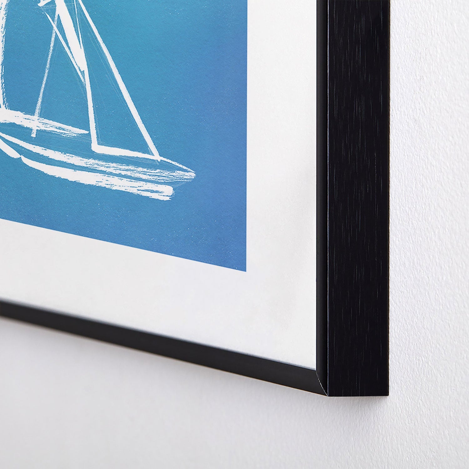 Intemporalis Sailboat Drawing Blue Metal Framed Art Print