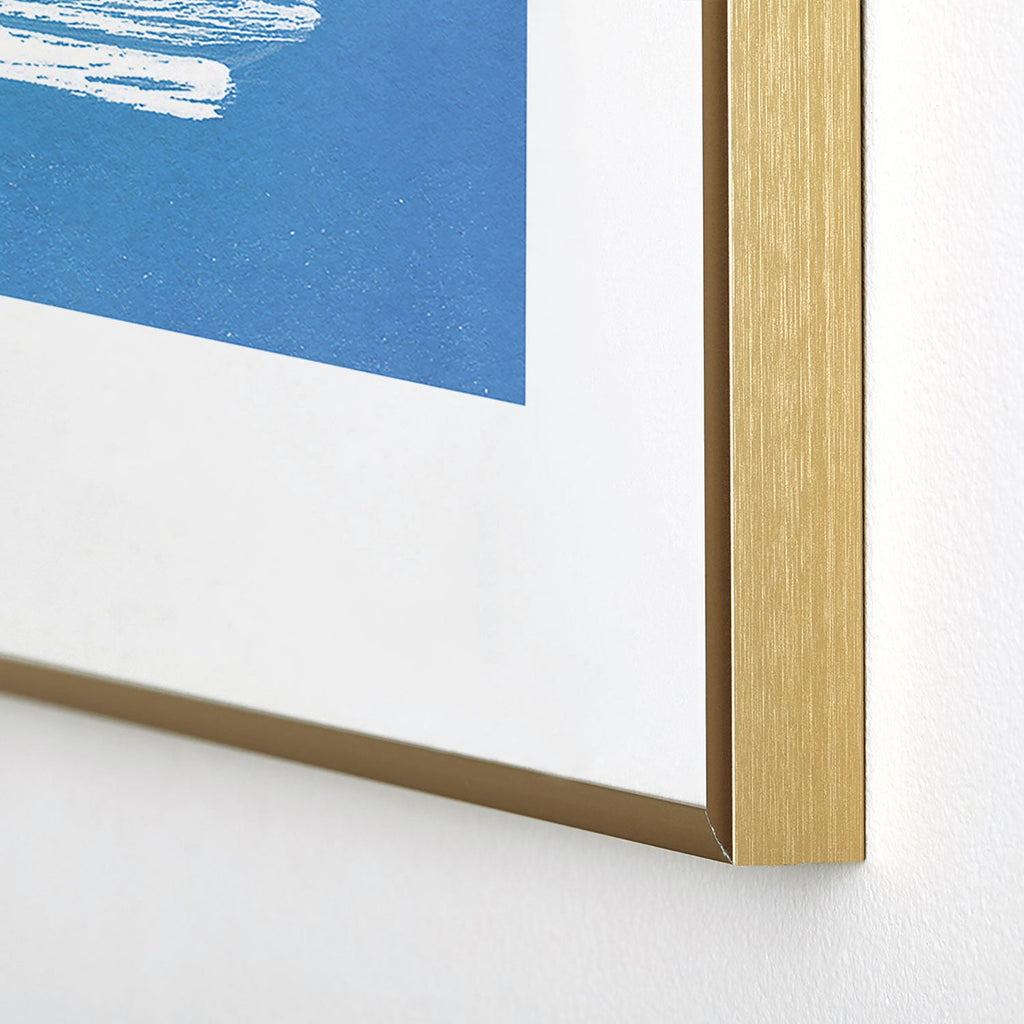 Intemporalis Sailboat Drawing Blue Metal Framed Art Print