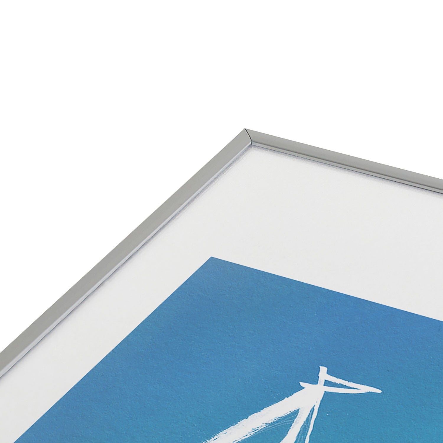 Intemporalis Sailboat Drawing Blue Metal Framed Art Print