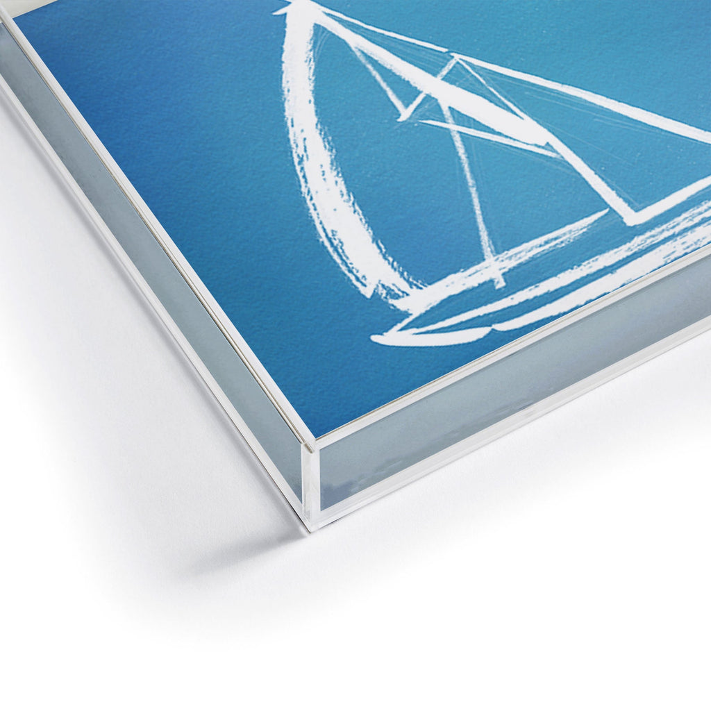 Intemporalis Sailboat Drawing Blue Acrylic Tray