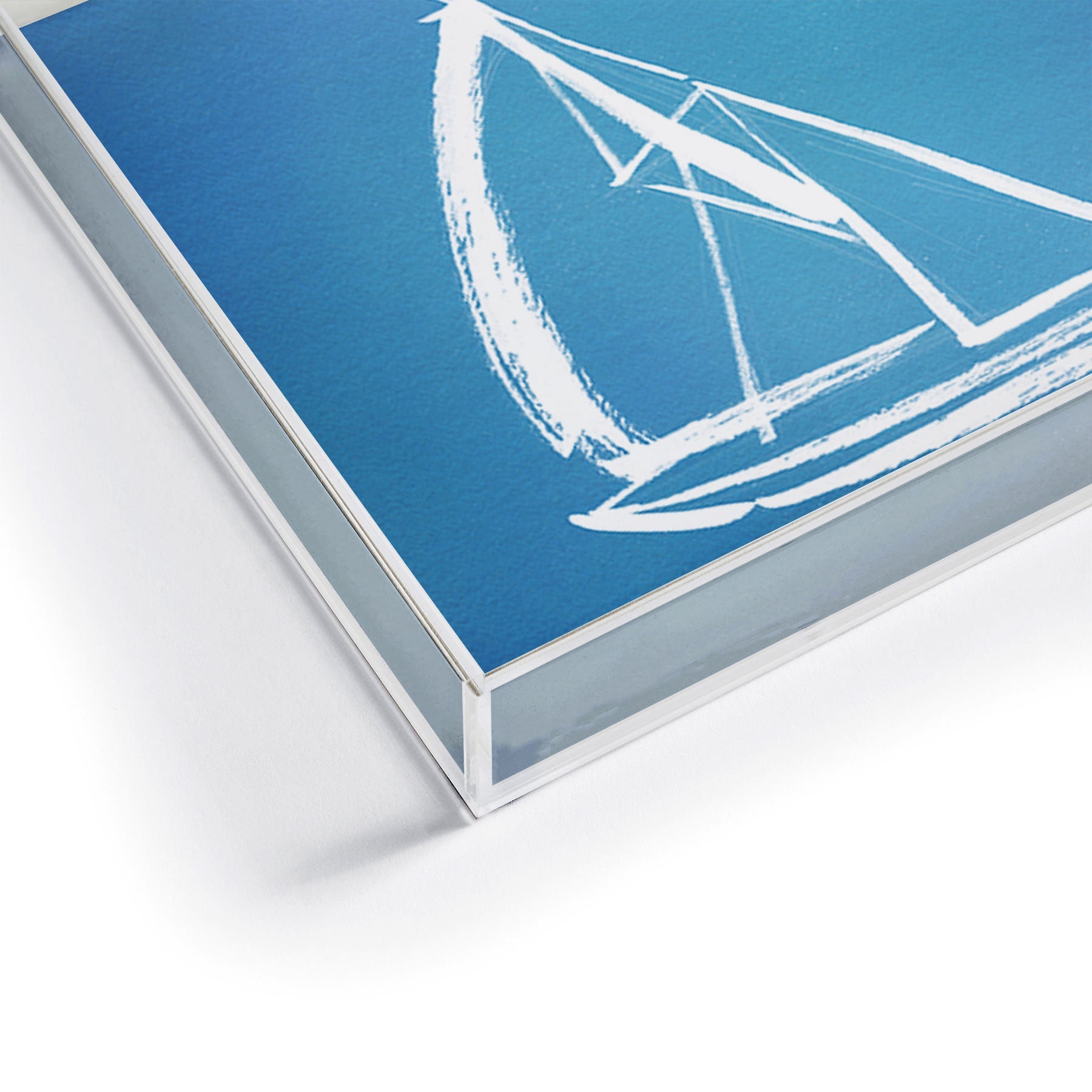 Intemporalis Sailboat Drawing Blue Acrylic Tray