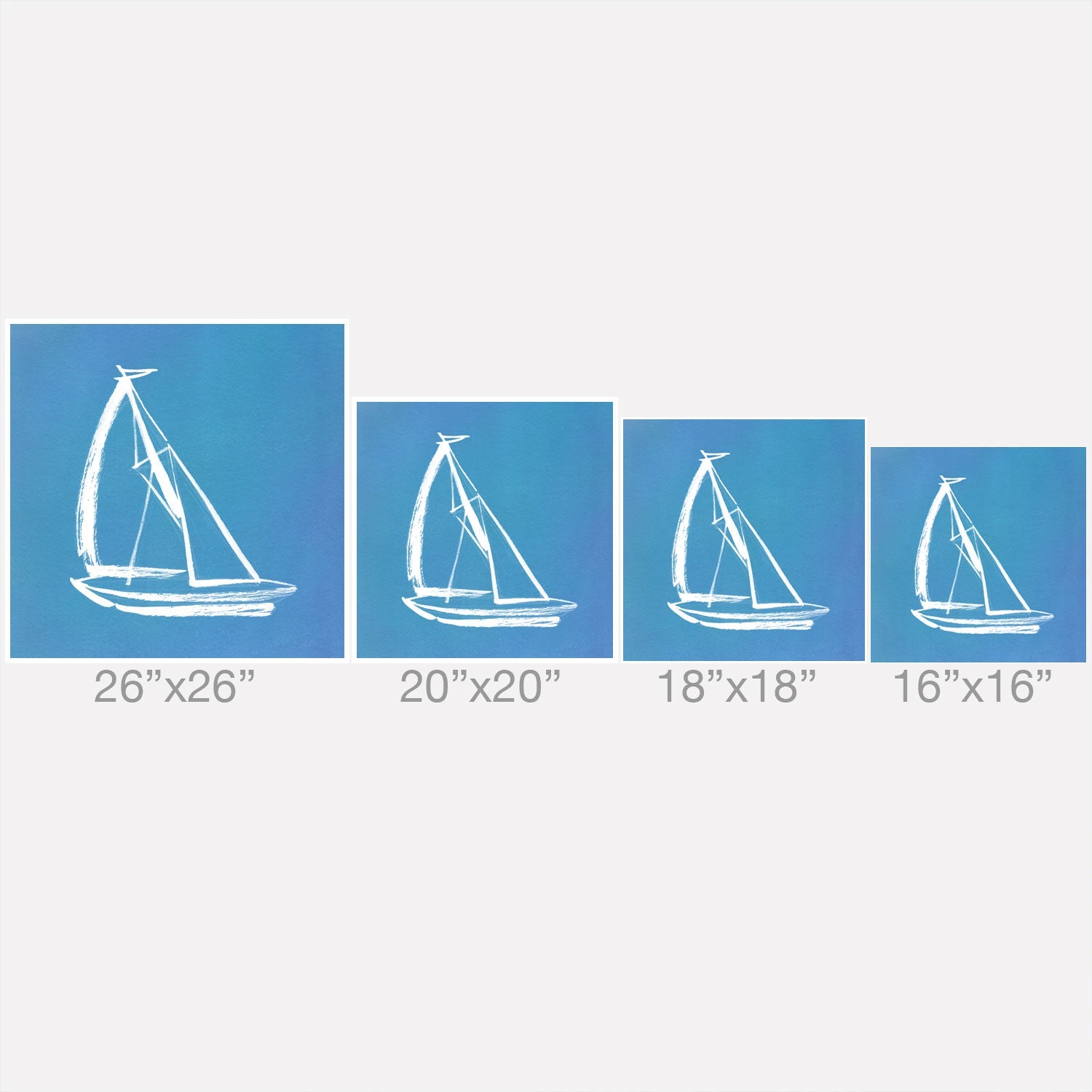 Intemporalis Sailboat Drawing Blue Throw Pillow