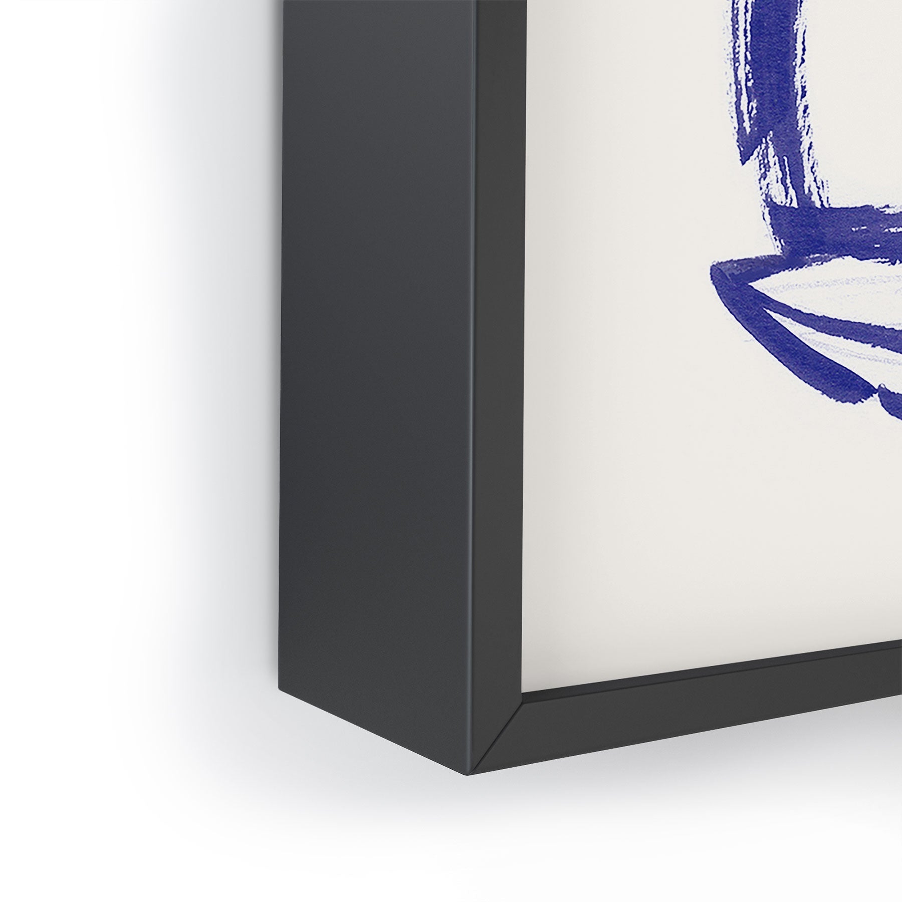 Intemporalis Sailboat Drawing Blue White Framed Mini Art Print