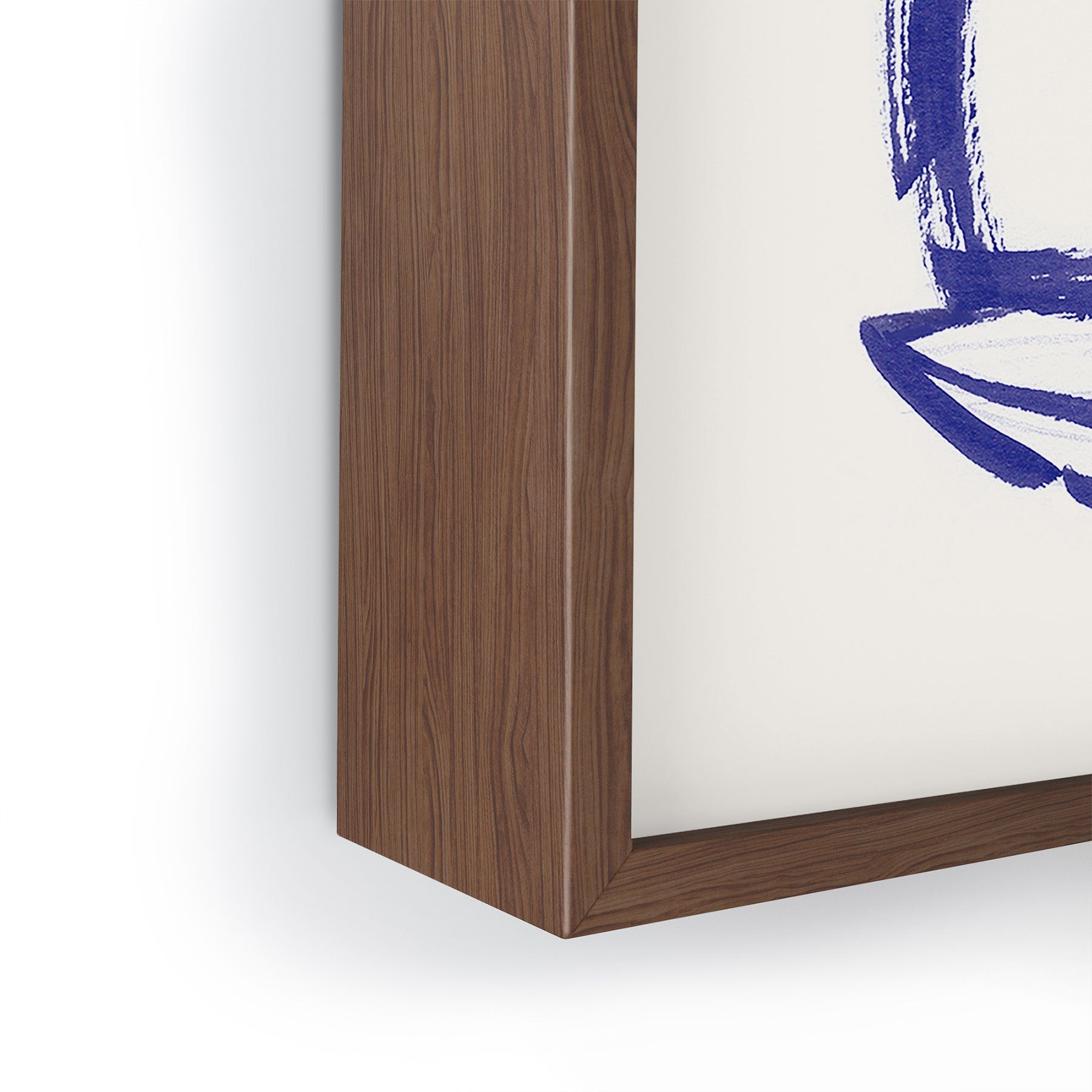 Intemporalis Sailboat Drawing Blue White Framed Mini Art Print