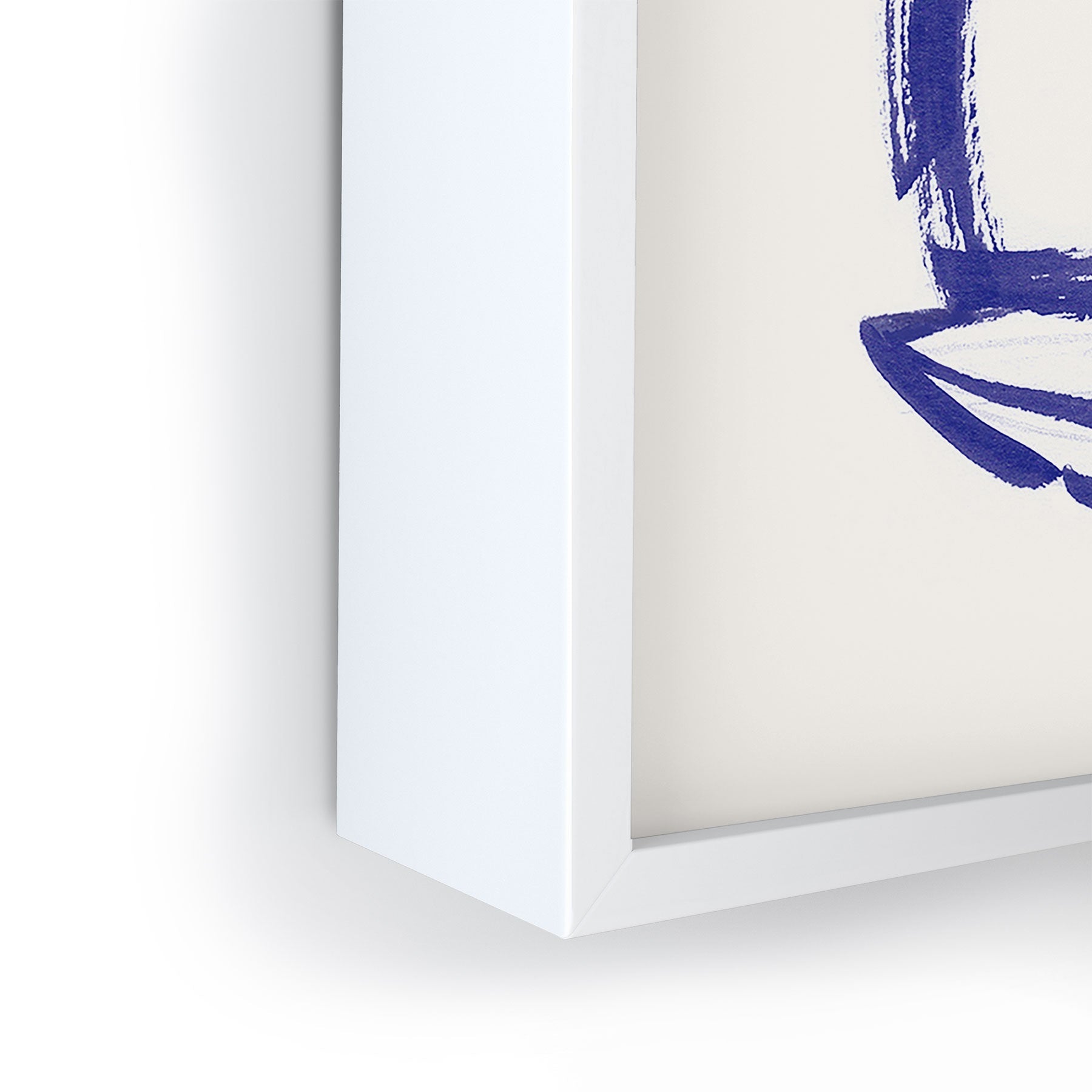 Intemporalis Sailboat Drawing Blue White Framed Mini Art Print