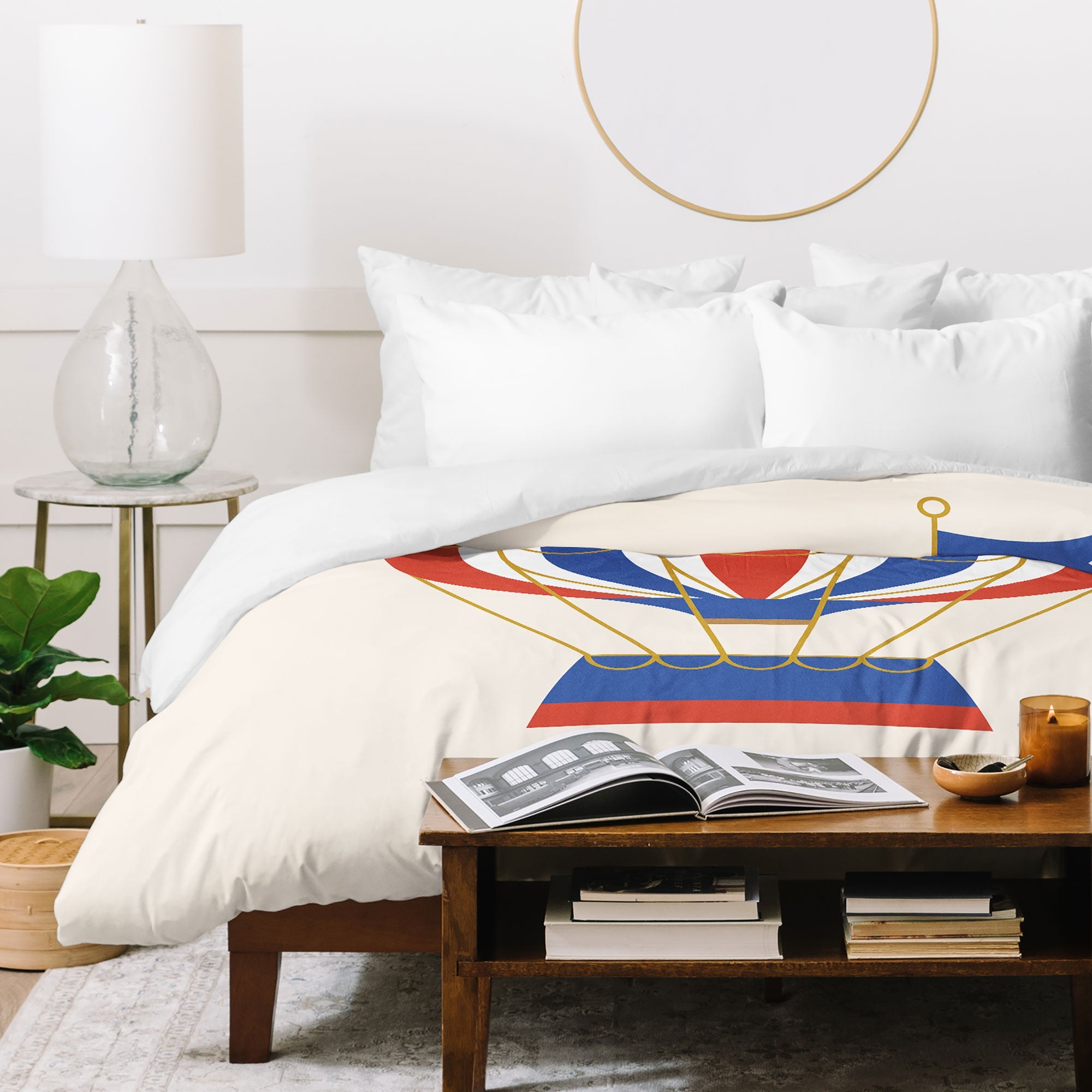 Intemporalis Vintage Hot Air Balloon Blue Duvet Cover