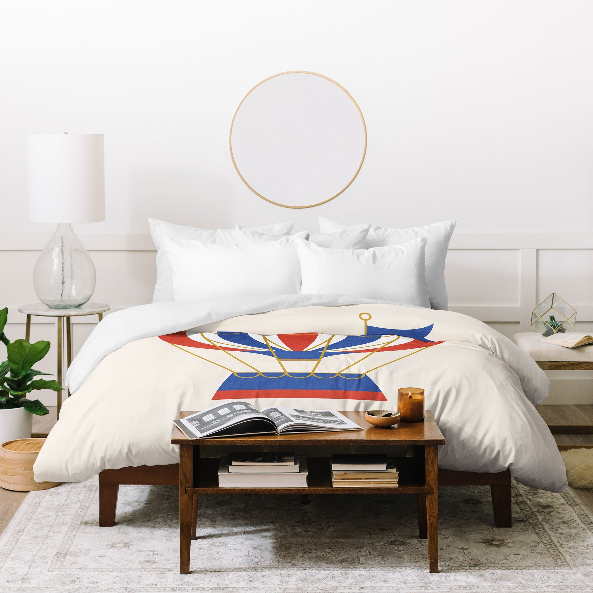 Intemporalis Vintage Hot Air Balloon Blue Duvet Cover