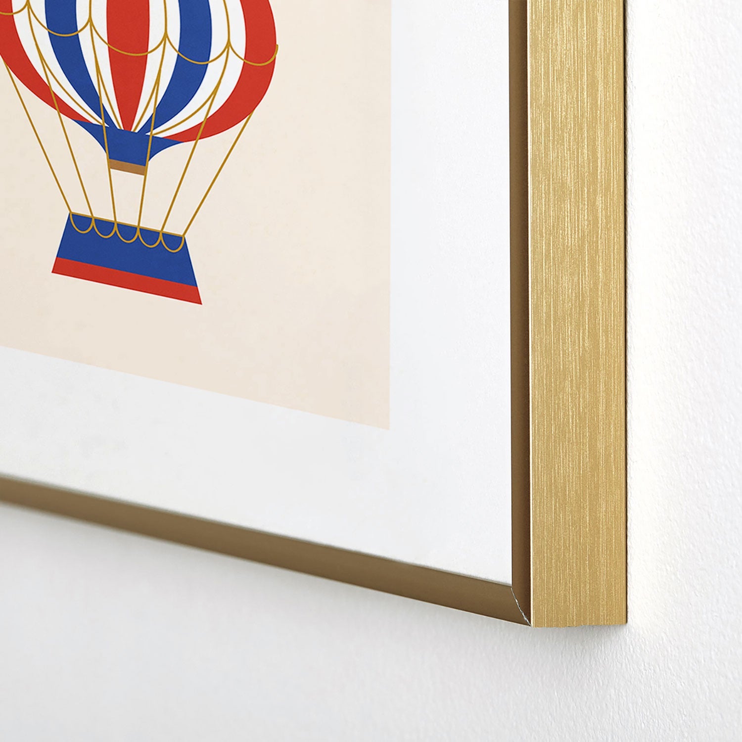 Intemporalis Vintage Hot Air Balloon Blue Metal Framed Art Print