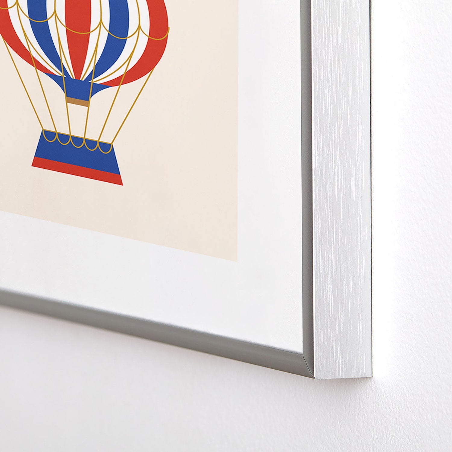 Intemporalis Vintage Hot Air Balloon Blue Metal Framed Art Print
