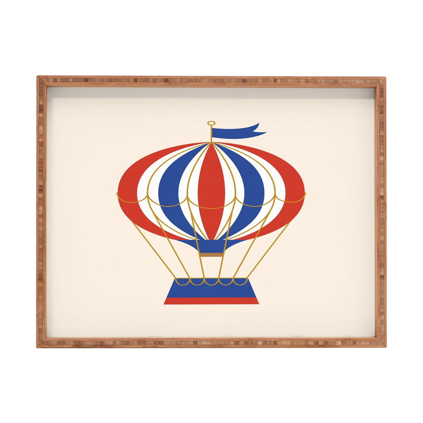 Intemporalis Vintage Hot Air Balloon Blue Rectangular Tray