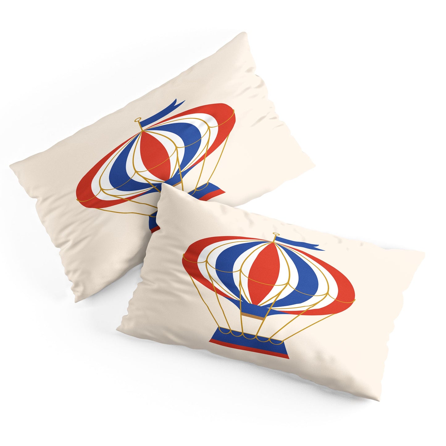 Intemporalis Vintage Hot Air Balloon Blue Pillow Shams