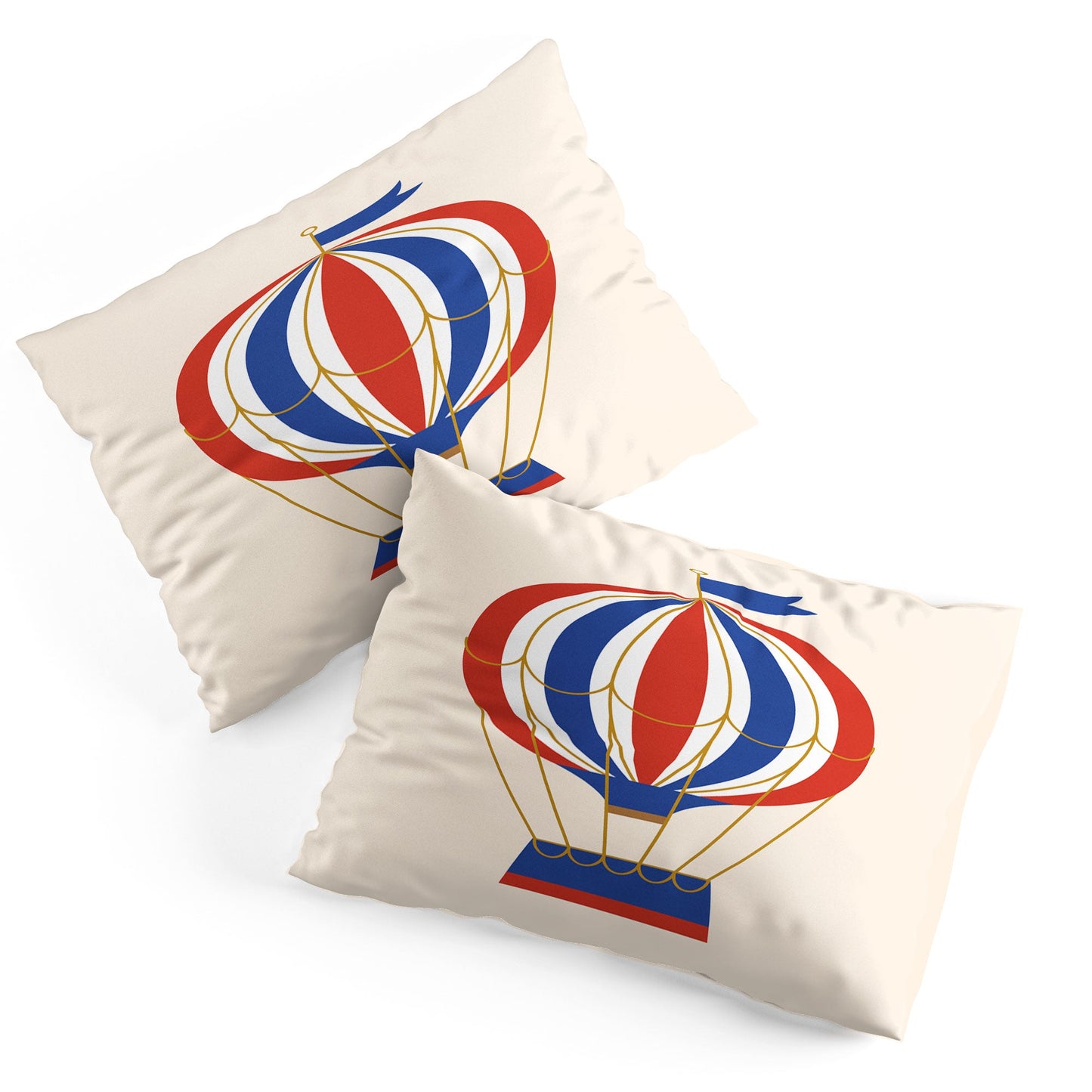 Intemporalis Vintage Hot Air Balloon Blue Pillow Shams