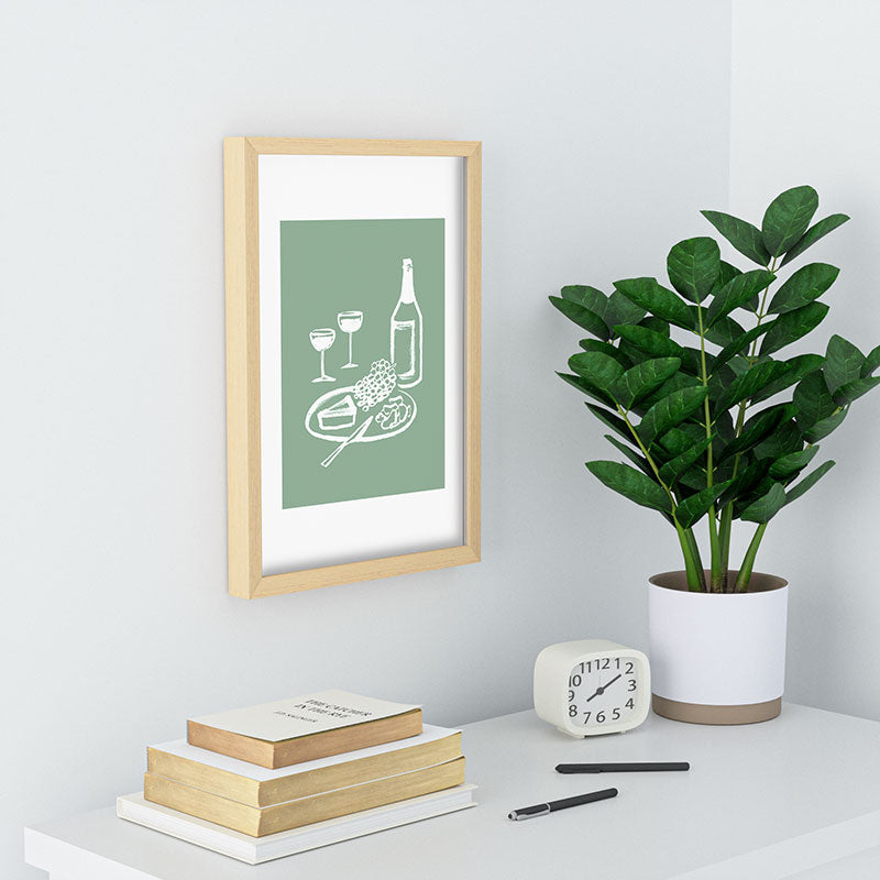 Intemporalis Wine and Cheese Aperitivo Recessed Framing Rectangle