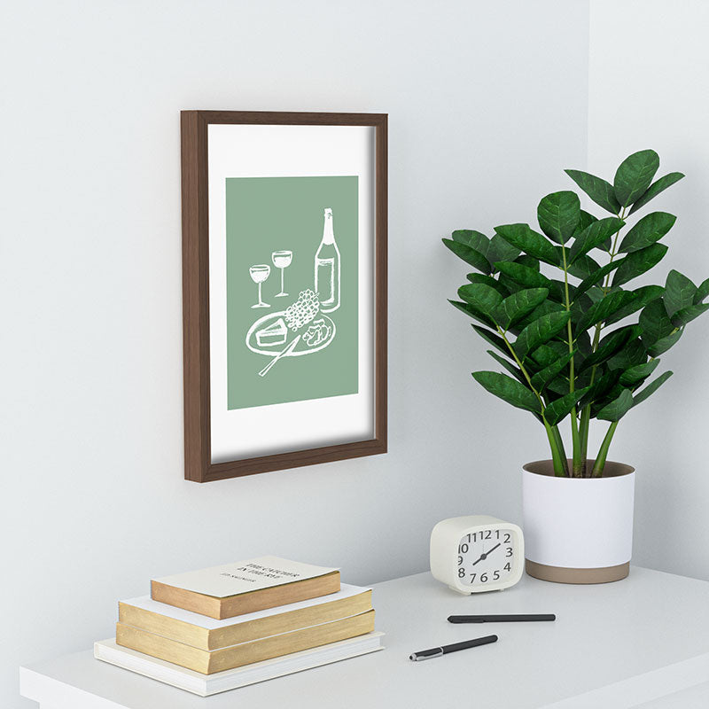 Intemporalis Wine and Cheese Aperitivo Recessed Framing Rectangle