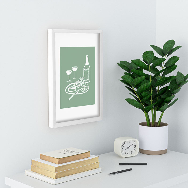 Intemporalis Wine and Cheese Aperitivo Recessed Framing Rectangle