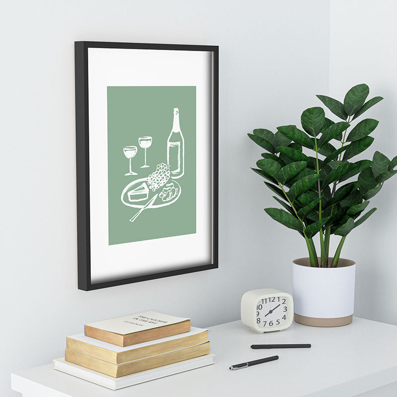 Intemporalis Wine and Cheese Aperitivo Recessed Framing Rectangle