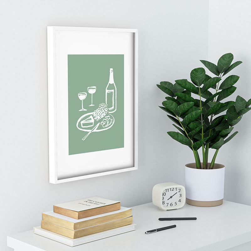 Intemporalis Wine and Cheese Aperitivo Recessed Framing Rectangle