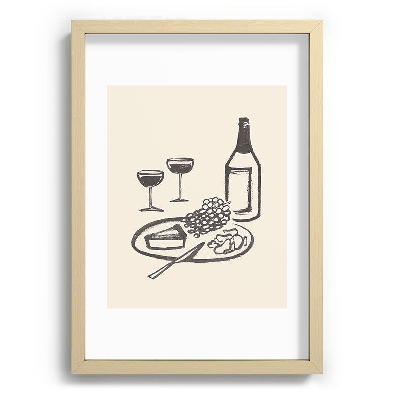 Intemporalis Wine and Cheese Aperitivo BW Recessed Framing Rectangle