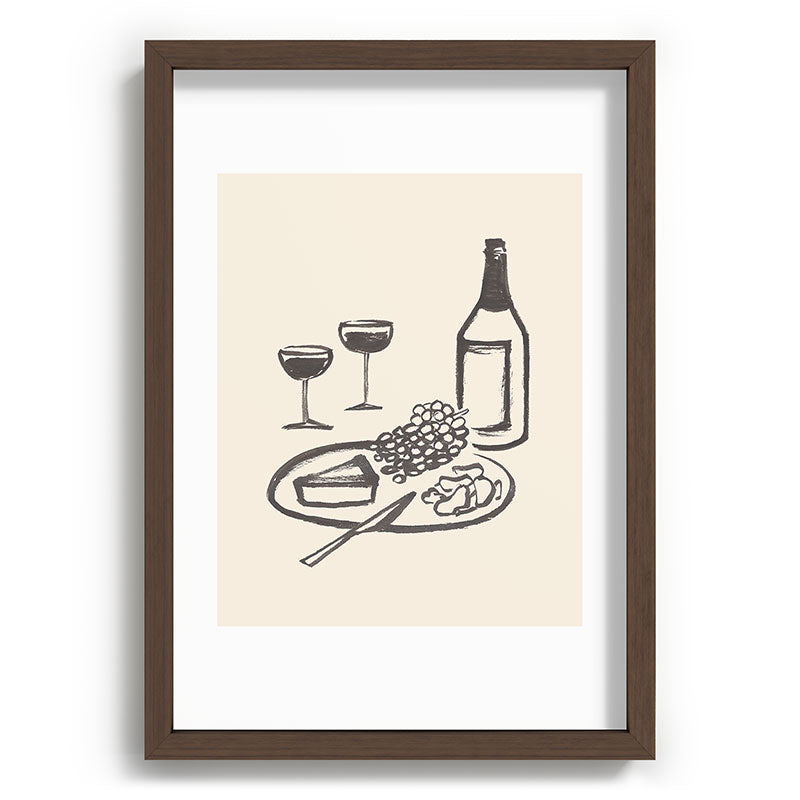 Intemporalis Wine and Cheese Aperitivo BW Recessed Framing Rectangle