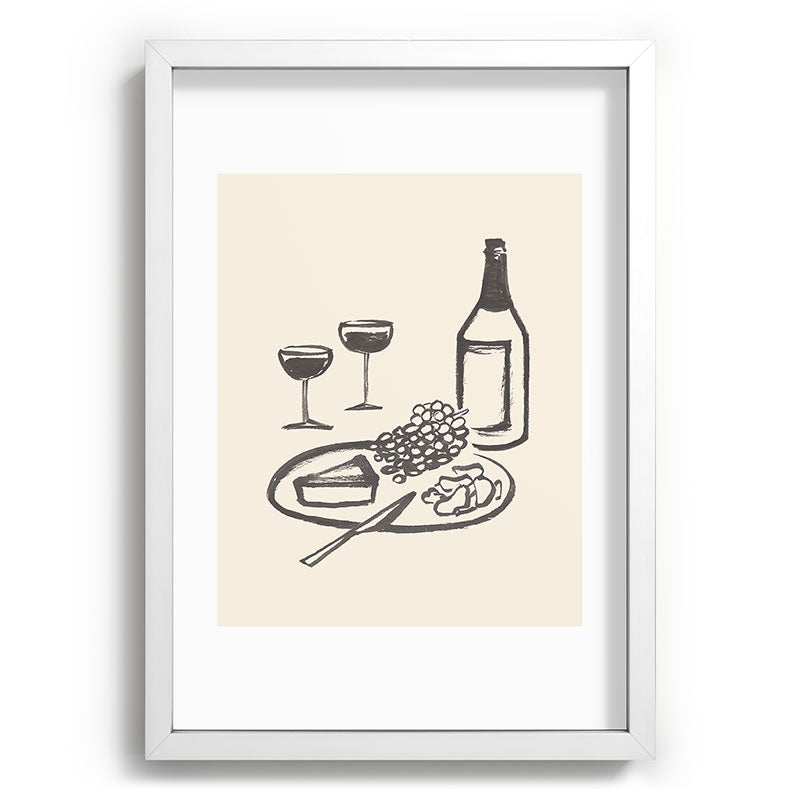 Intemporalis Wine and Cheese Aperitivo BW Recessed Framing Rectangle