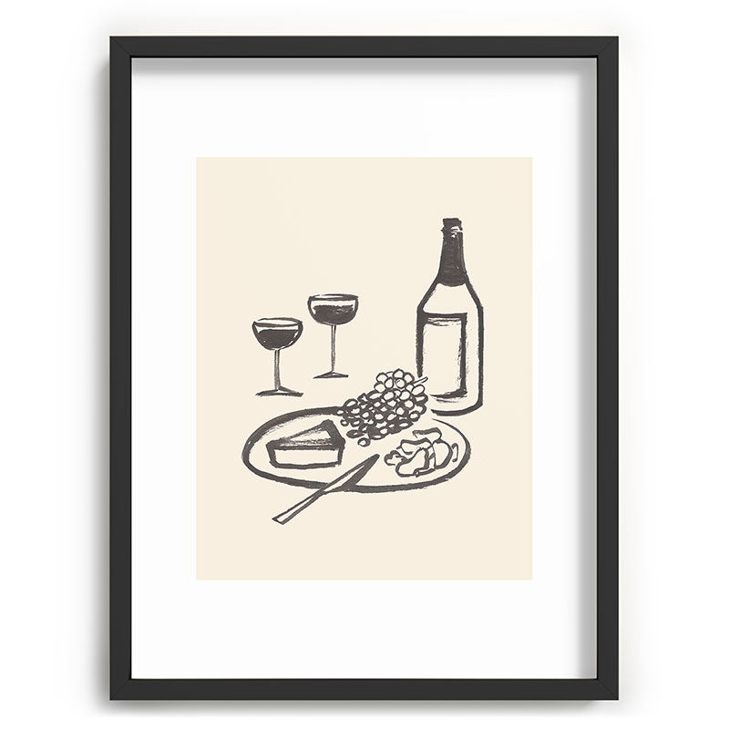 Intemporalis Wine and Cheese Aperitivo BW Recessed Framing Rectangle