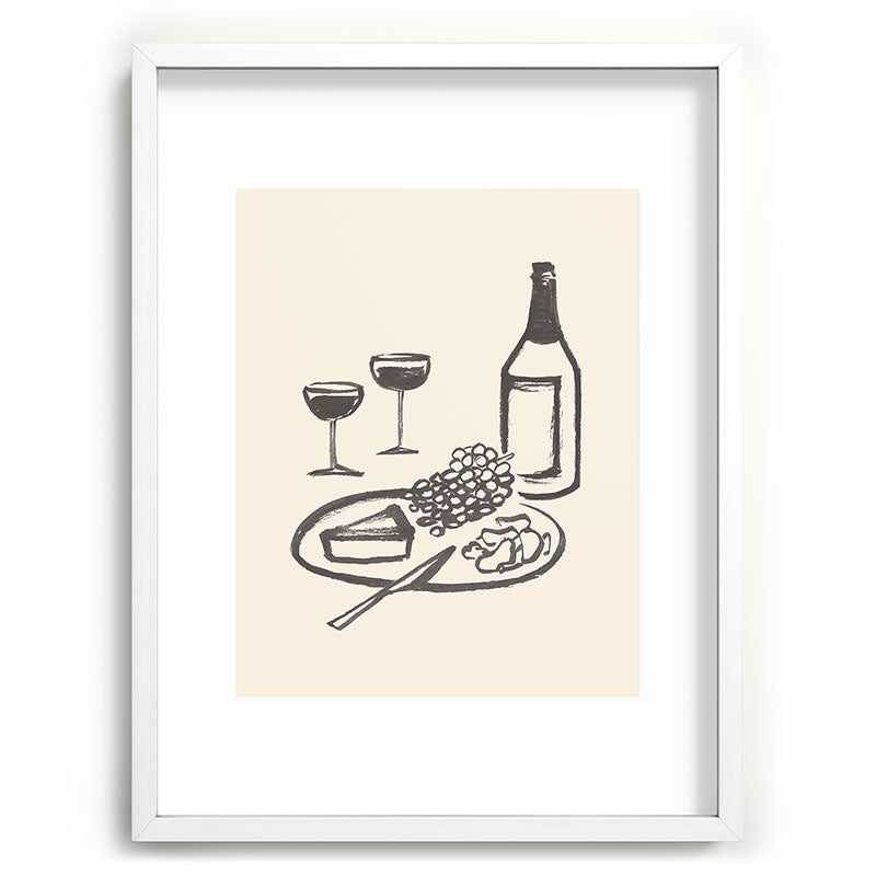 Intemporalis Wine and Cheese Aperitivo BW Recessed Framing Rectangle