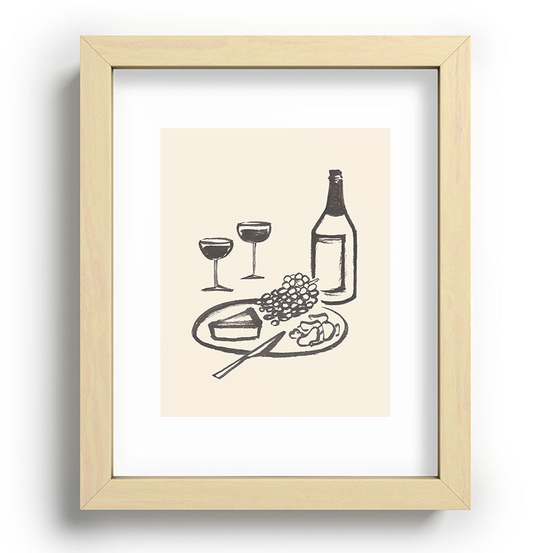 Intemporalis Wine and Cheese Aperitivo BW Recessed Framing Rectangle