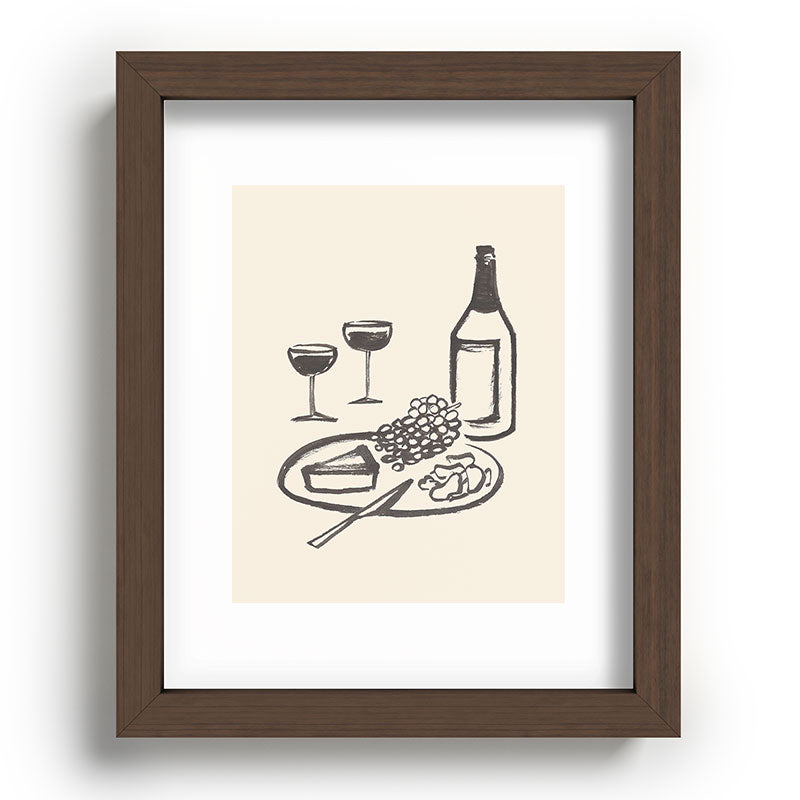 Intemporalis Wine and Cheese Aperitivo BW Recessed Framing Rectangle
