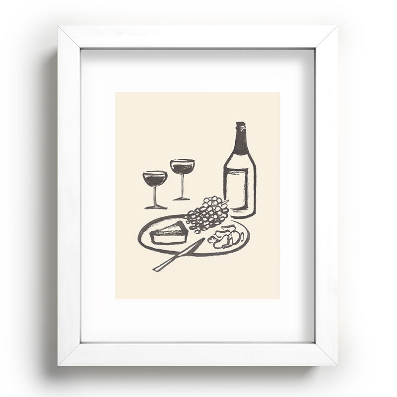 Intemporalis Wine and Cheese Aperitivo BW Recessed Framing Rectangle