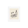 Intemporalis Wine and Cheese Aperitivo BW Art Print